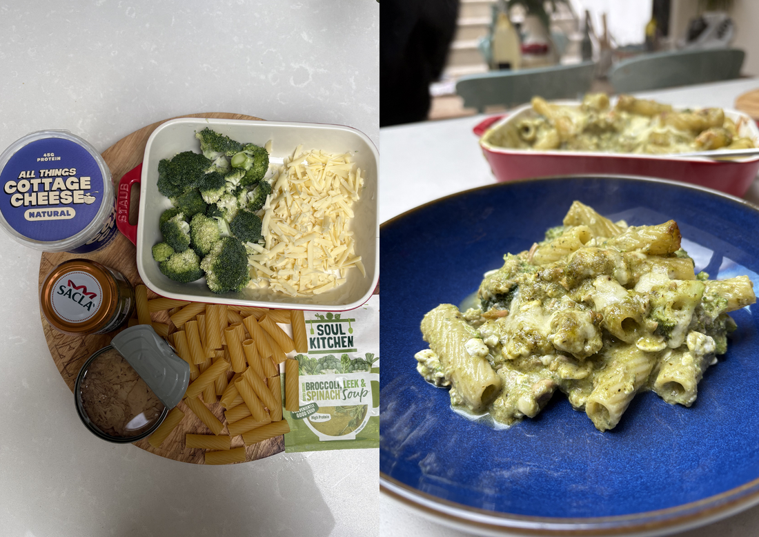 Easy Tuna, Broccoli & Supergreens Protein Pasta Bake