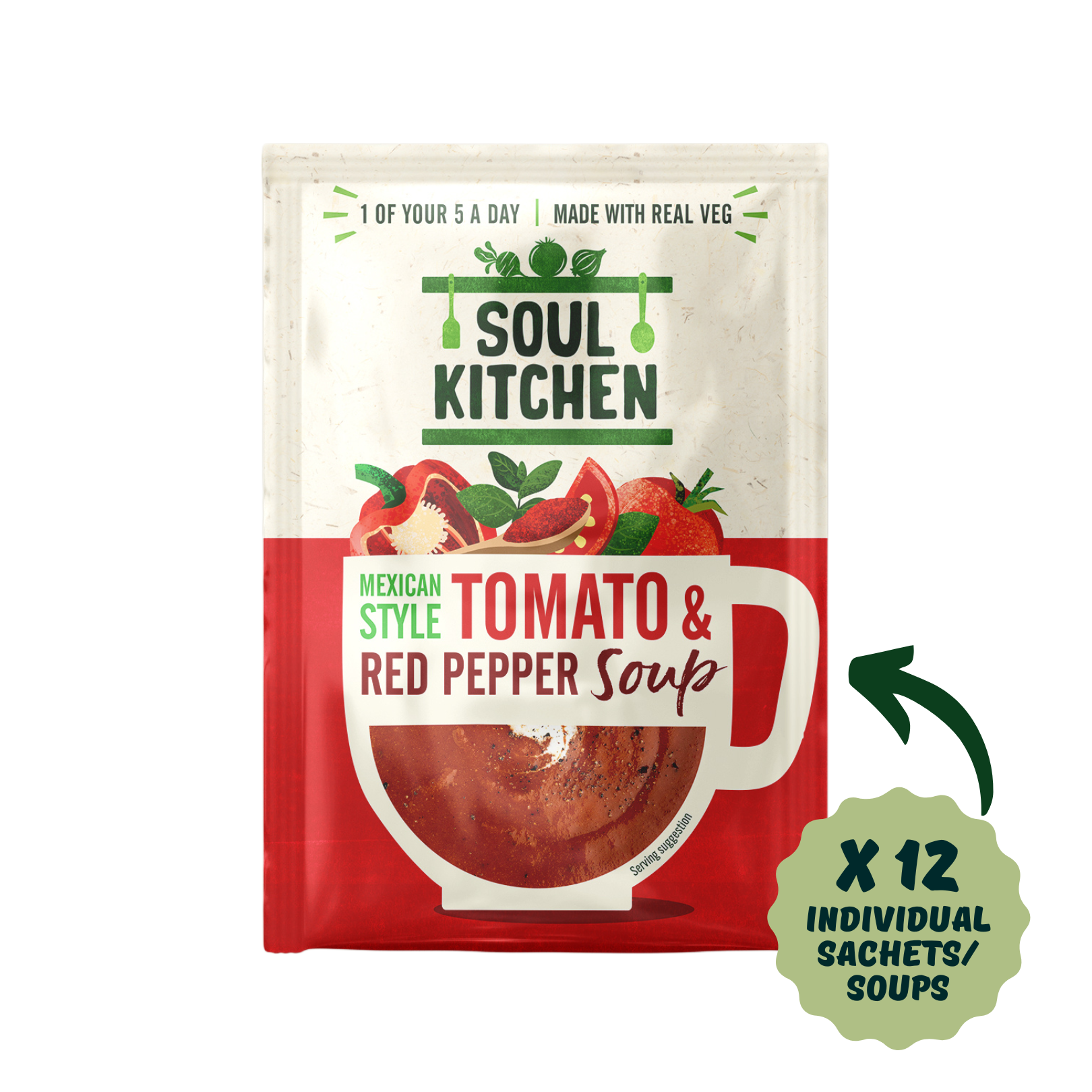 Mexican style Red Pepper & Tomato Soup (12 servings)