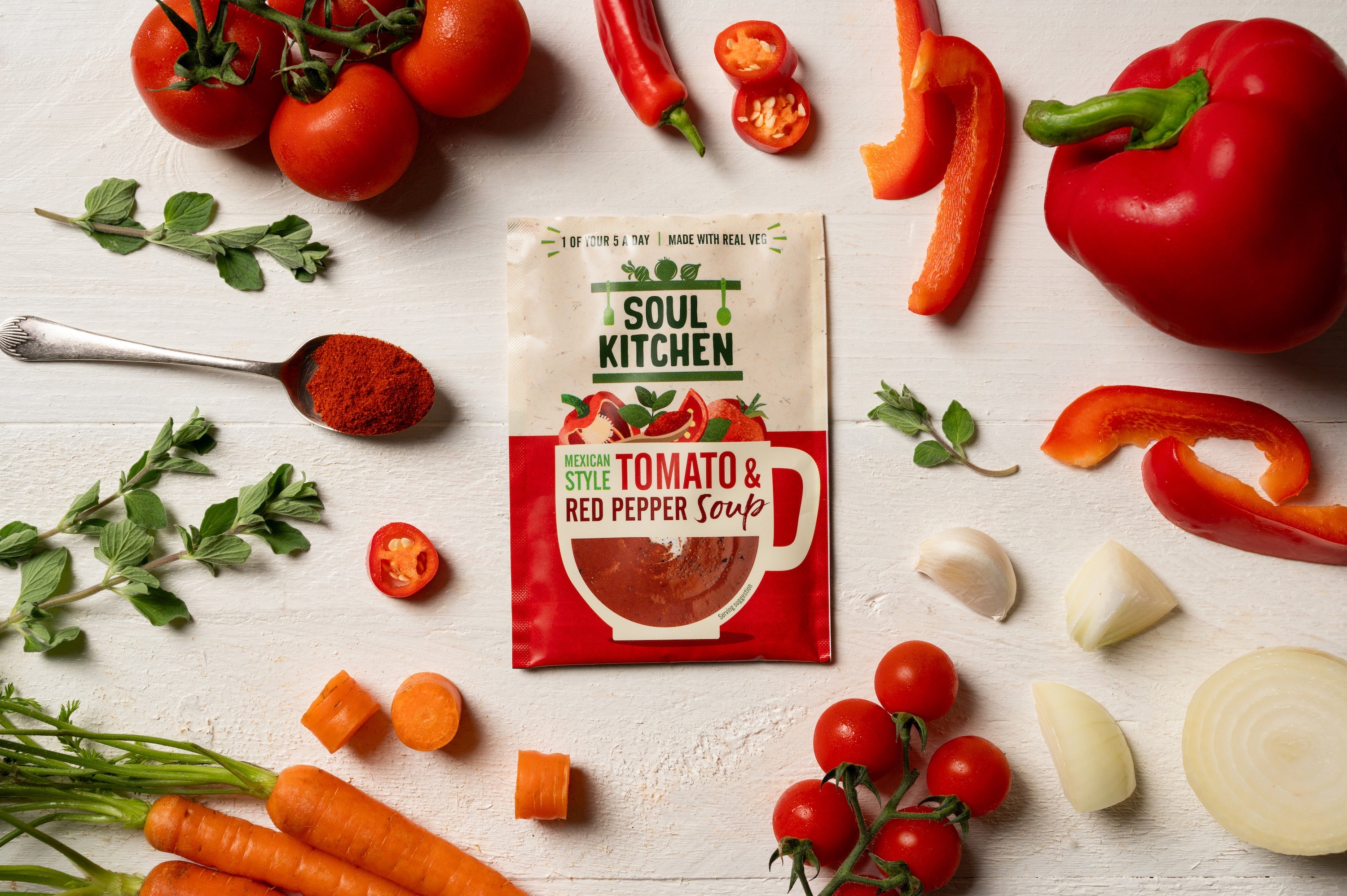 Mexican style Red Pepper & Tomato Soup (12 servings)